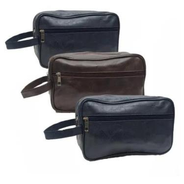 Imagem de Necessaire Masculina de couro, Preto