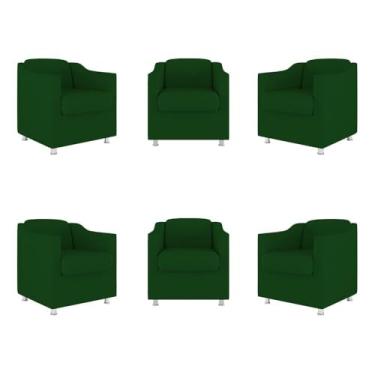 Imagem de Kit 6 Cadeiras Poltronas Decorativas Espera Clinica Dentista Cor:verde