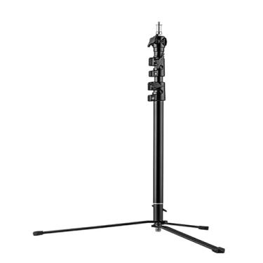 Imagem de Tripé de Chão para Iluminação, Preto, Base 63cm, Capacidade 5kg, com Haste de Extensão e Adaptador Superior