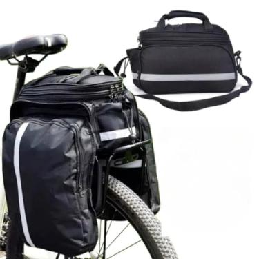Imagem de Bolsa Alforge de bagageiro para bike com capa de chuva(PRETO - S0031)