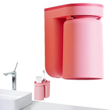 Imagem de Suporte adesivo para escova de dentes de parede, suporte para escova de dentes para banheiro | Porta-copos de dente de banheiro adesivo potável,Organizador de acessórios de banheiro montado na parede
