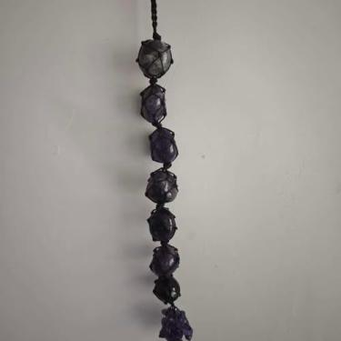 Imagem de WUYOUSHI Suspensão de carro ametista para boa sorte, proteção, energia positiva, com franja de lascas de pedra, espelhos retrovisores de carro e ornamentos de pendurar para decoração de casa