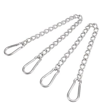 Imagem de Luqeeg Corrente de Cadeira Suspensa para Serviço Pesado, Corrente de Rede de Aço Inoxidável Com Gancho de Pressão de 4 Molas para Playground Interno e Externo, Saco de Pancadas