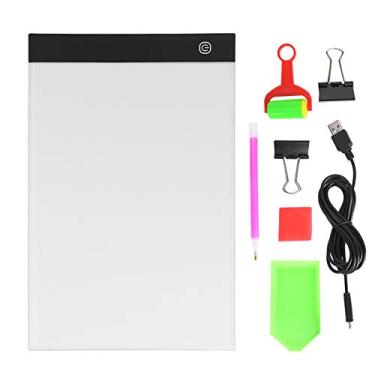 Imagem de A4 LED Almofada de cópia para pintura de diamante Placa de luz de desenho com escurecimento de 3 níveis Caixa de luz com acessórios 100 240V Moldura preta Acrílico branco PC ABS