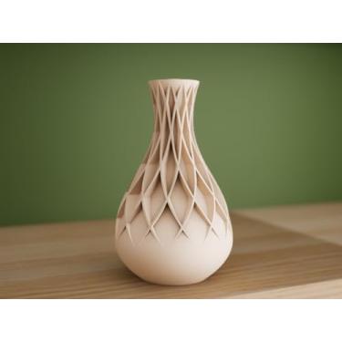 Imagem de Vaso Decorativo Geométrico Moderno | Design Para Sala Quarto ou Escritório (Azul)