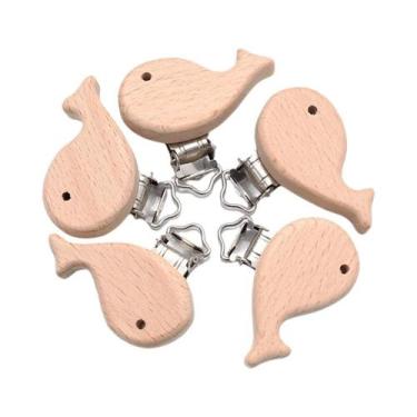 Imagem de Chupeta De Madeira Para Bebê Em Conjunto Com 5 Peças, Com Clips De Met