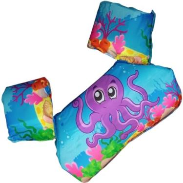 Imagem de Boia Infantil com Colete Flutuador, Colete Salva-Vidas para Crianças, Auxiliar de Natação com Braçadeiras (Polvo)