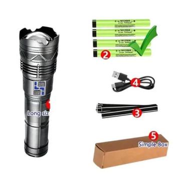 Imagem de Lanterna LED Recarregável Super Brilhante De Longo Alcance, Lâmpada Tá