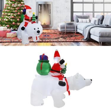 Imagem de ZJchao Urso Inflável de Natal de 6,8 Pés Com Passeio de Papai Noel, Decoração de Quintal Ao Ar Livre à Prova D'água Com Luzes LED, para Festa No Gramado do Jardim (plugue americano)