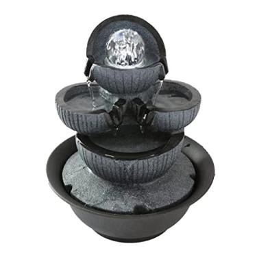 Imagem de Decoração de fonte de jardim ornamental de mesa interna sala de estar água corrente cachoeira ornamento dois córregos