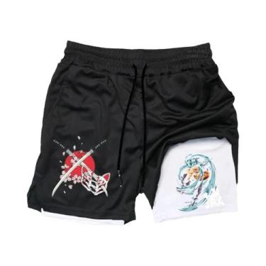 Imagem de Bermuda Esportiva Masculina Estampada Moderna Para Corrida E Fitness, 