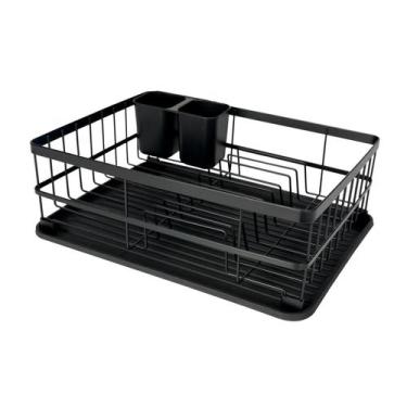 Imagem de Escorredor de Louça 9 Pratos Preto Fosco Mor