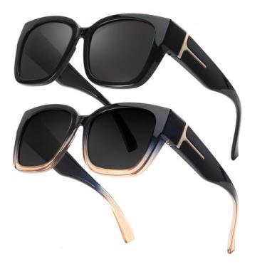 Imagem de Óculos de sol Fit Over Glasses Myiaur Trendy Oversized Women