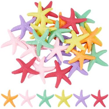 Imagem de GORGECRAFT 30 peças, 6 cores, resina, estrela-do-mar, oceano, verão, lápis, dedo, estrela, peixe, aquários, vasos, ornamentos decorativos para casamento, festa de Natal, mesa, parede doméstica