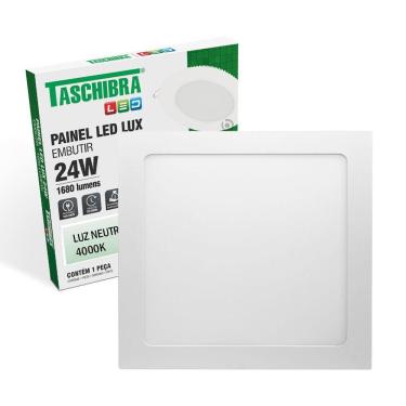Imagem de Painel De Led Quadrado Embutir 24w Bivolt Taschibra 4000k Luz Neutra