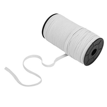 Imagem de Acouto Faixa Elástica de 8 Mm, Roupas Elásticas de Malha Plana de 100 Jardas Faça você Mesmo, Acessórios de Costura, Cintos, Mangas, Decotes, Shorts e Saias - Projetos de Artesanato (Branco)