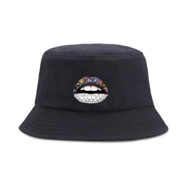 Imagem de Chapéu de sol de praia casual unissex Bucket Hat Lips - yiweisai