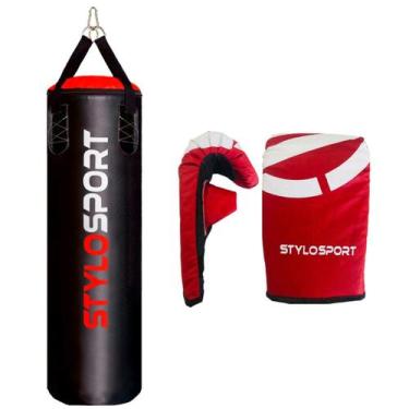 Imagem de Saco de Pancada Stylo 120 x 100 + Luva Bate Saco Treino - STYLO SPORT,