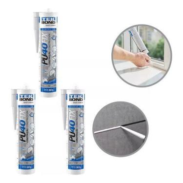 Imagem de Cola Adesivo Silicone Pu 40 Fix Alta Performance Cinza Adesivo Multius