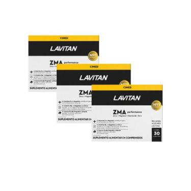 Imagem de Kit 3 Suplemento Lavitan ZMA Performance 30 Comp Cimed