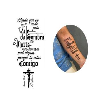 Imagem de Tatuagem Adesiva Salmo 23:4 - Vale da Sombra da Morte - Tonstore