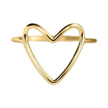 Imagem de Anéis Femininos Minimalistas De Coração Vazado: Joias Modernas Para Ca