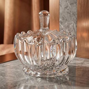 Imagem de Mini Bomboniere de Vidro Flor de Lótus com Tampa Potiche Decorativo - 