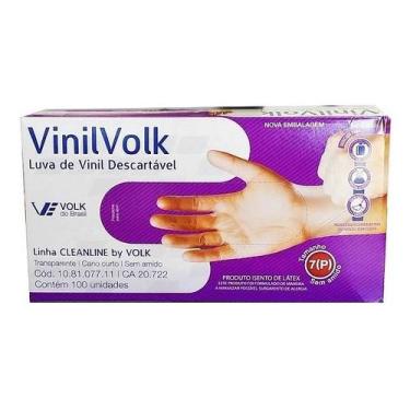 Imagem de Luva de Vinil Com amido - Luva descartável Volk - Volk do brasil, 7(P)