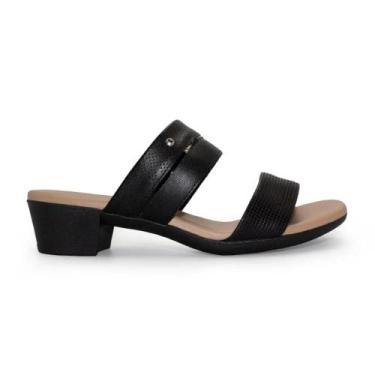 Imagem de Tamanco couro usaflex feminino  mm0804, Preto, 36