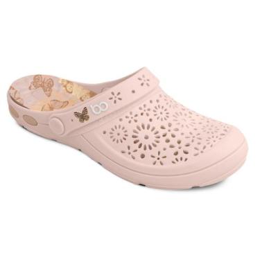 Imagem de Sandália Babuche Feminina Nellie Borboleta Boa Onda 1317162, Rose nude