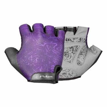 Imagem de Luva de Ciclismo Poker Bike Gel Aeolus Feminina Par, G, Roxo