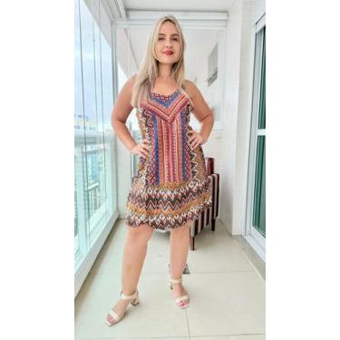 Imagem de Vestido Feminino Indiano Tipo Trapézio Alça c/ Regulagem-cod.1017A - A