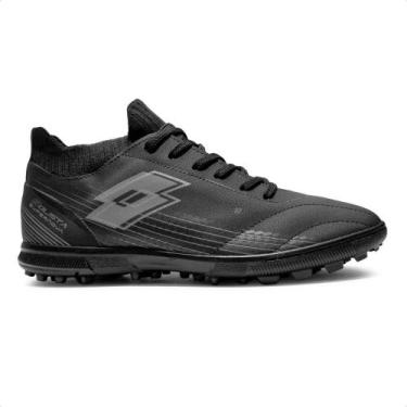 Imagem de Chuteira Society Lotto Solista Supernova Masculina, 42, Preto, Chumbo