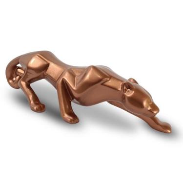 Imagem de Pantera Leopardo Decorativo em Cerâmica 63 cm Decoração Casa Escritóri