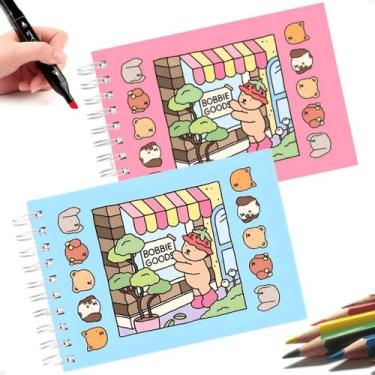 Imagem de Livros Bobbie Goods para Colorir Capa Dura 50 Folhas Rosa, Azul, Lilas