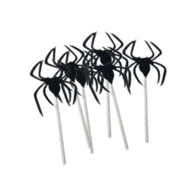 Imagem de Palitos Decorativos Aranha para Petiscos - 6 Peças - Genérico
