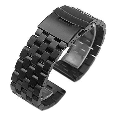 Imagem de Pulseira de relógio de aço inoxidável Kai Tian, pulseira de relógio de 46 mm, pulseira de 22 mm para Samsung Galaxy Gear S3 preto prata dois tons, 46mm, Preto