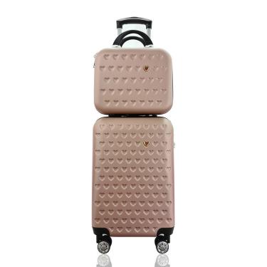 Imagem de Kit Mala de Bordo mais Frasqueira Rígida - Gladiador C1 Rose Gold
