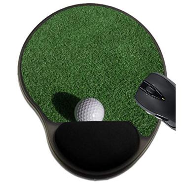 Imagem de MSD Mousepad com descanso de pulso e suporte de pulso, design para esportes, bola de golfe, grama, verde, lazer, golfe, competição de recreação, H