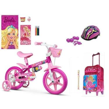 Imagem de Bicicleta Infantil Barbie Aro 12 - 10 Itens - Mco Bikes