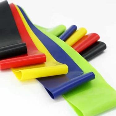 Imagem de Kit 5 Faixas Elásticas Miniband 5 Níveis Fitness Treino Casa Bandas de Resistência Exercício Weemsbox