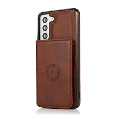 Imagem de Estojo de couro para Samsung Galaxy S21 S20 Ultra S20FE S10 Note20 10 Plus A12 A32 A52 A72 A51 M31 M11 Slot para cartão Capa carteira, castanho-avermelhado, para A11 EUA
