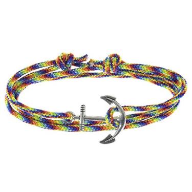 Imagem de West Coast Paracord — Pulseiras masculinas ajustáveis com âncora náutica e anzol – Disponível em uma variedade de acabamentos e cores – Feito de corda de nylon