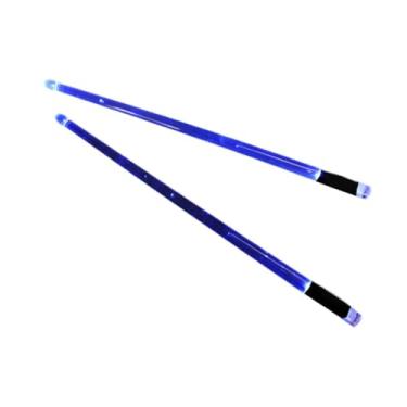 Imagem de Generic 2 peças acendem baquetas de bateria acessórios de percussão baquetas de bateria portáteis profissionais brilhantes para exercícios de iniciantes, Azul