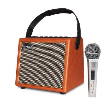 Imagem de Máquina de Karaokê Profissional Coolmusic com Microfone Bluetooth