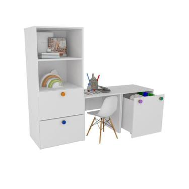 Imagem de Armário Montessoriano Gaveteiro + Mesa + Baú Rubi 100% Mdf + Eiffel Br