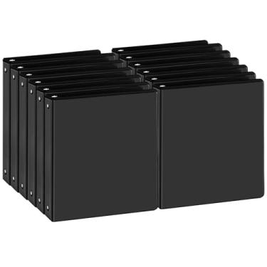 Imagem de Fichário de 3 anéis de 2,5 cm, fichário redondo de 2,5 cm com 2 bolsos internos, fichário básico a granel, capa de visualização transparente fichário de 2,5 cm comporta papel de 21 cm x 28 cm para