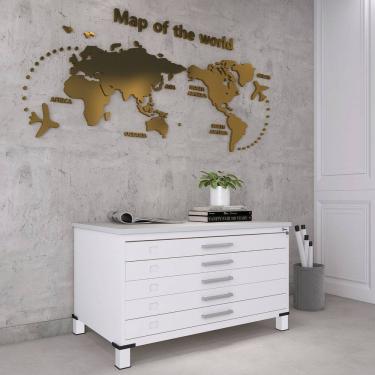 Imagem de Mapoteca Mont 5 Gavetas 71,3cm X 120,4cm Aço Branco