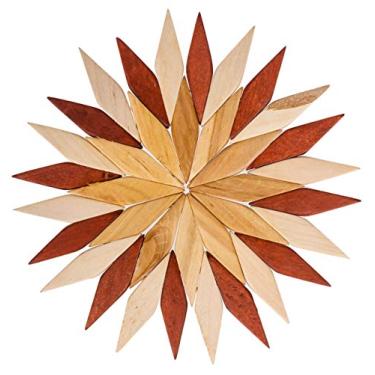 Imagem de Trivetas de madeira para mesa de fazenda Trivets Natural – Tapete de mesa de cozinha para porta-copos de madeira entalhados com alimentos quentes para cozinhar