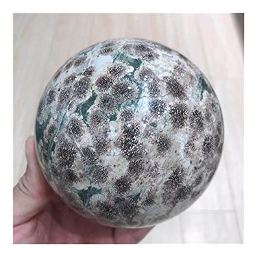 Imagem de ASPROD Belo cristal natural cristais quartzo verde cereja jaspe esfera pedras reiki decoração bola pedras preciosas pedras primárias e minerais (tamanho: 7-7,5 cm)